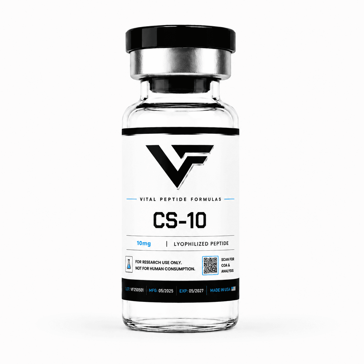 CS-10 research compound vial — for laboratory research use only